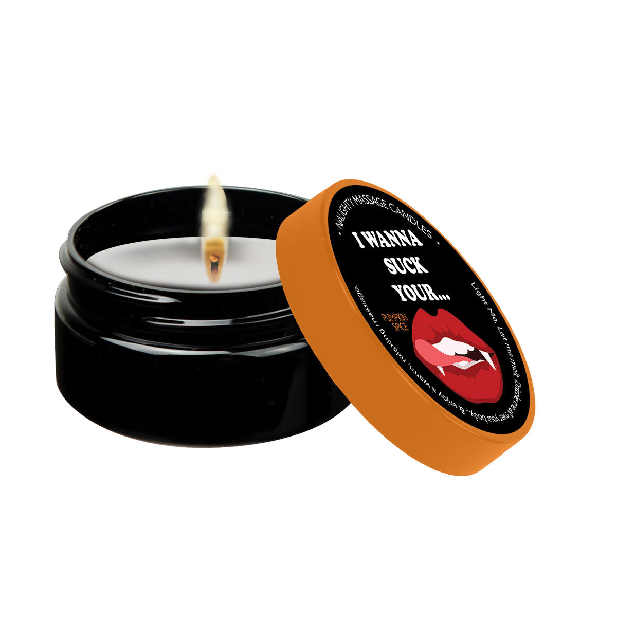 Naughty Massage Candle - I Wanna Suck Your... - Pumpkin Spice KS14306