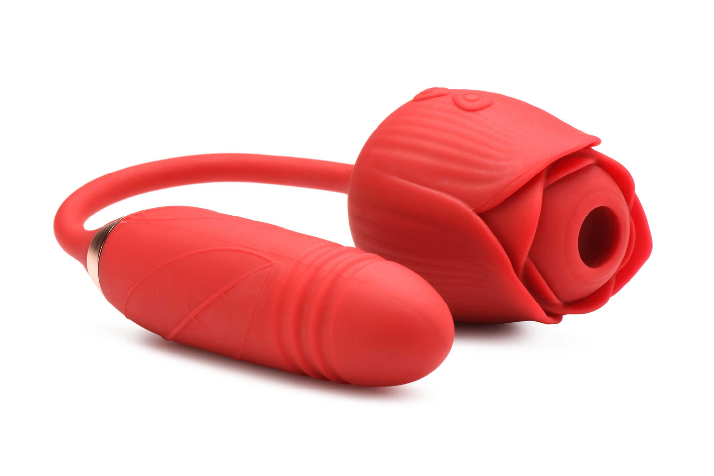 Bloomgasm Romping Rose Suction and Thrusting Vibrator - Red INM-AH147