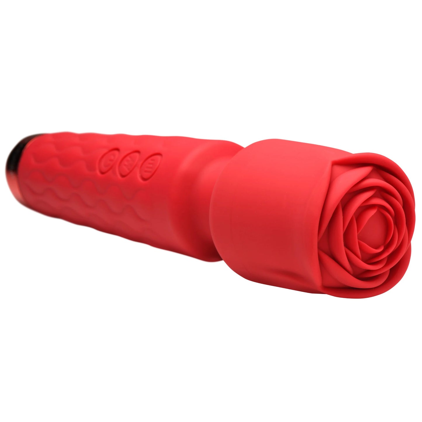 Pleasure Rose 10x Silicone Wand With Rose Attachment - Red INM-AH318