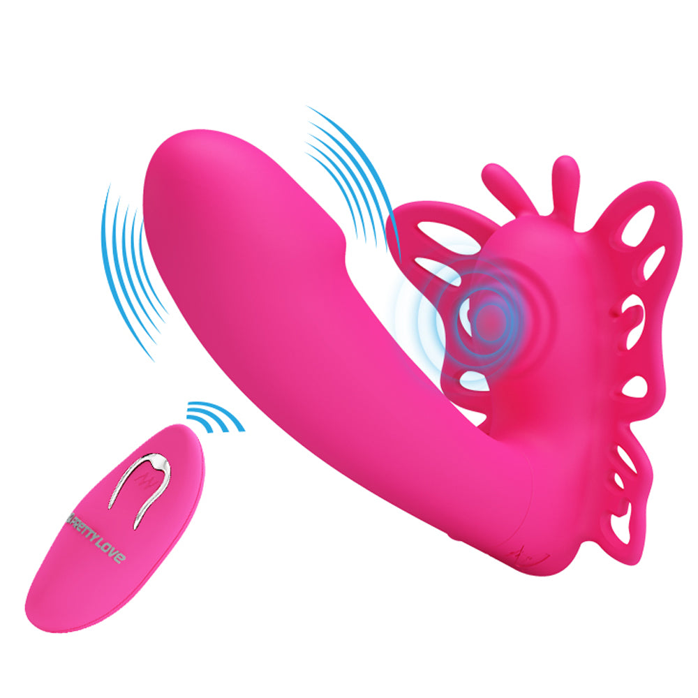 Pretty Love Katherine Wearable Butterfly Vibrator - Fuchsia BI-014849W-1