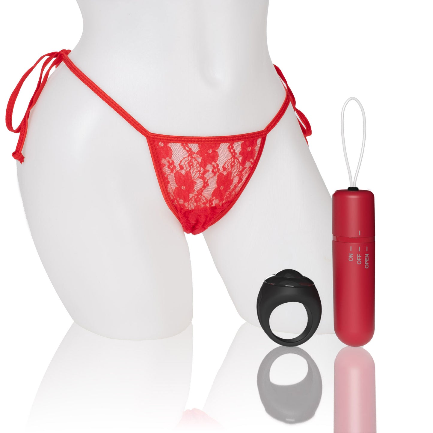 Screaming O 4t - Vibrating Panty Set With Remote Control Ring - Red SO-4TPNT-R